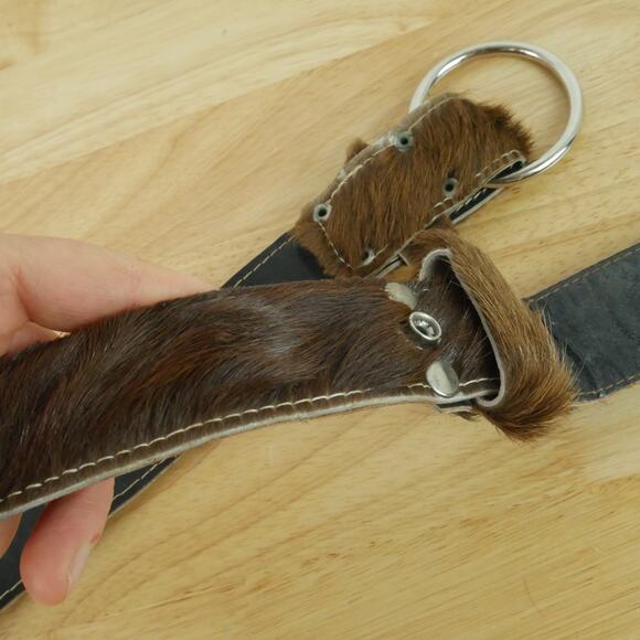 Cow Hide Fur Western Belt 30\